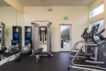 the gym at the flats at big tex apartments